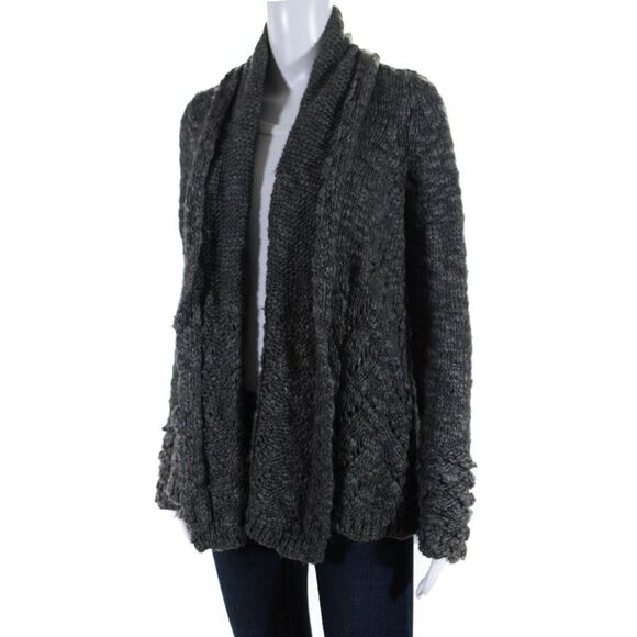 Calypso Saint Barth Womens Knit Cardigan Sweater Gray Wool Size Small - Picture 2 of 6